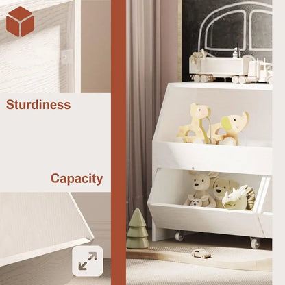 Large Toy Storage Cabinet with Two Moveable Drawers