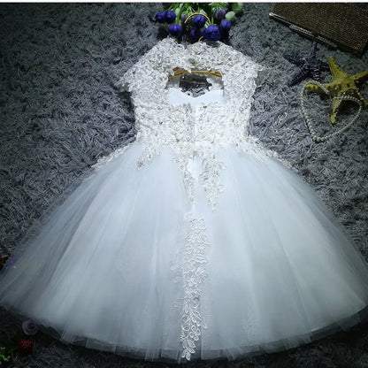 Kids Girls Pearls/Beads Decorated Christening Dresses