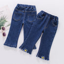 Kids Girls Heart Pattern Casual Style Jeans childrensterritory