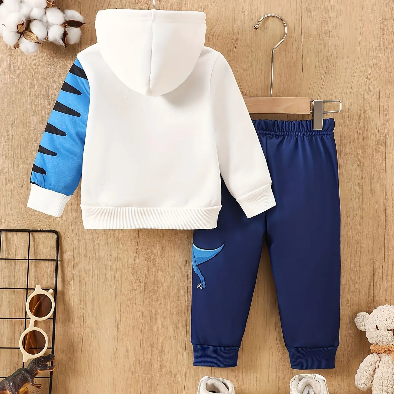 Kids Boys Crocodile Design Fleece Cotton Winter Clothing Set