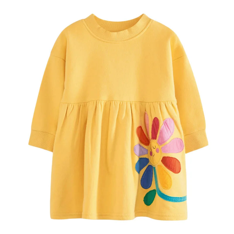 Lovely Cartoon Animals Design Little Girls Casual Dresses childrensterritory