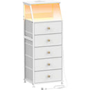 Dresser with Nightstand, Fabric Drawers, and White Shelves childrensterritory