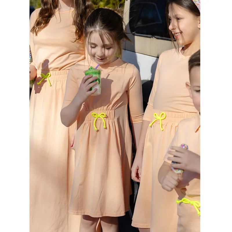 Summer Solid Colour Family Matching Clothing Set