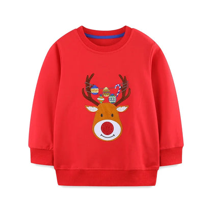 Cartoon Animal Print Long Sleeve Kids Boys Sweatshirts