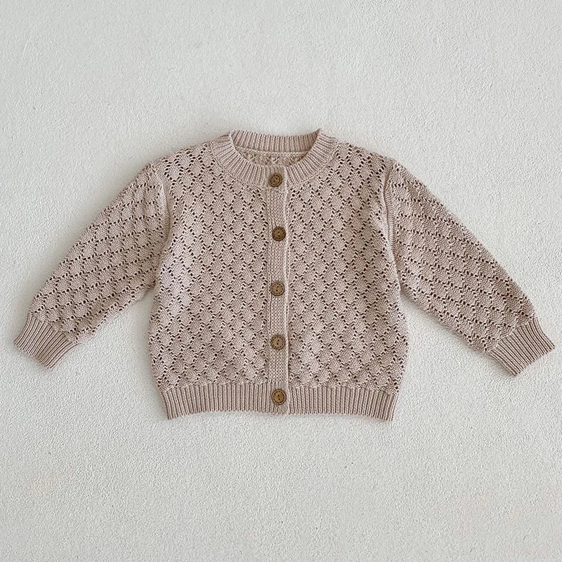 Baby Girls Long Sleeves Floral Embroidery Knitted Cardigans childrensterritory