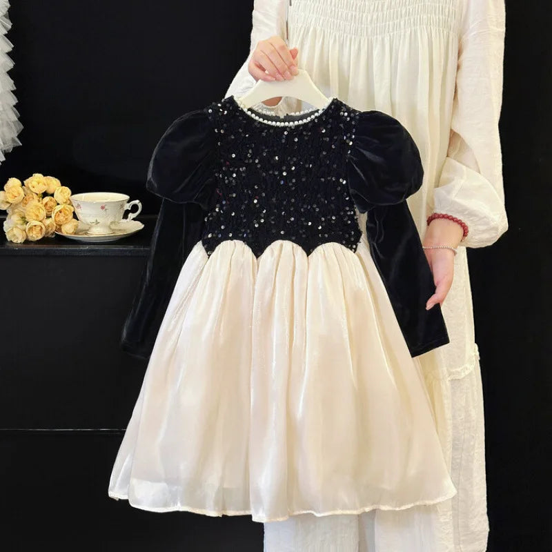 Casual Style Kids Girls Patchwork Princess Dress
