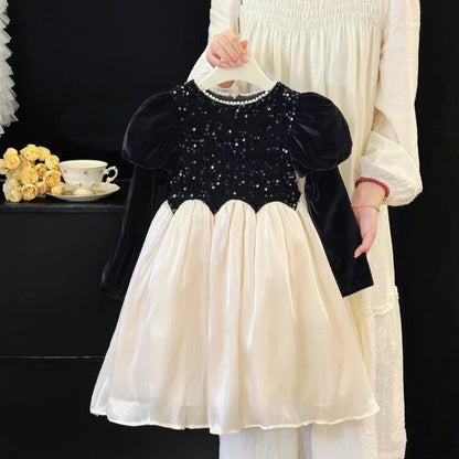 Casual Style Kids Girls Patchwork Princess Dress