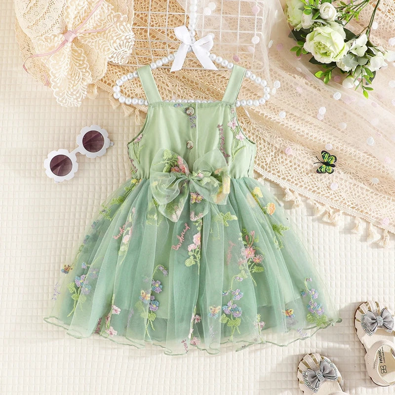 Floral Embroidery Baby Girls' Tulle Princess Dresses