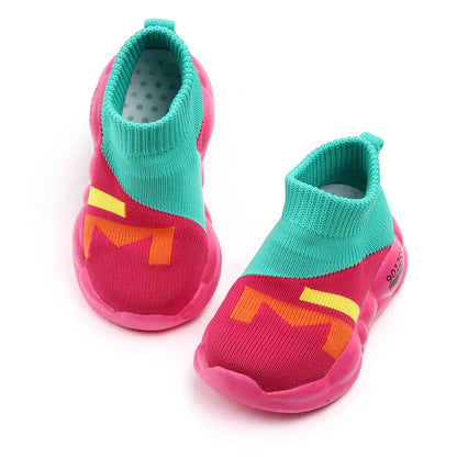 Kids Soft Cotton Slip-on Rubber Sole Walking Shoes childrensterritory