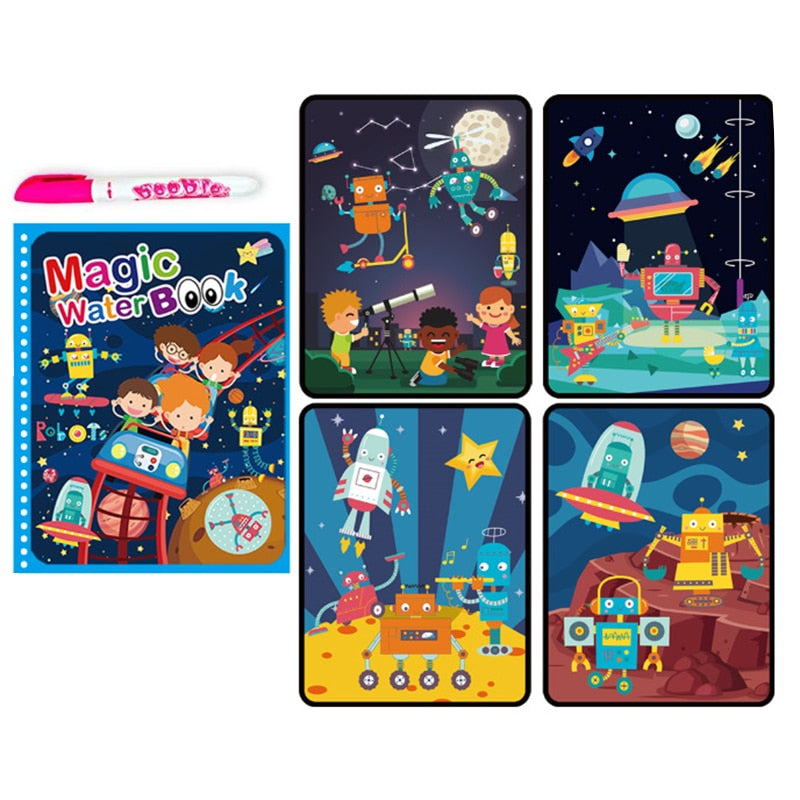 Reusable Magical Water Drawing Book with Pen Kids Toys childrensterritory