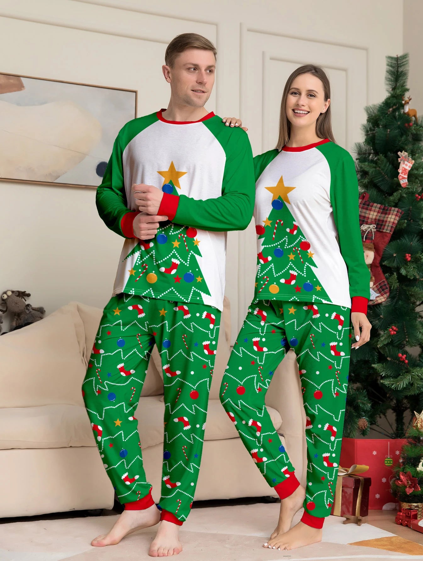 Long Sleeves Christmas Print Family Matching Clothing Set