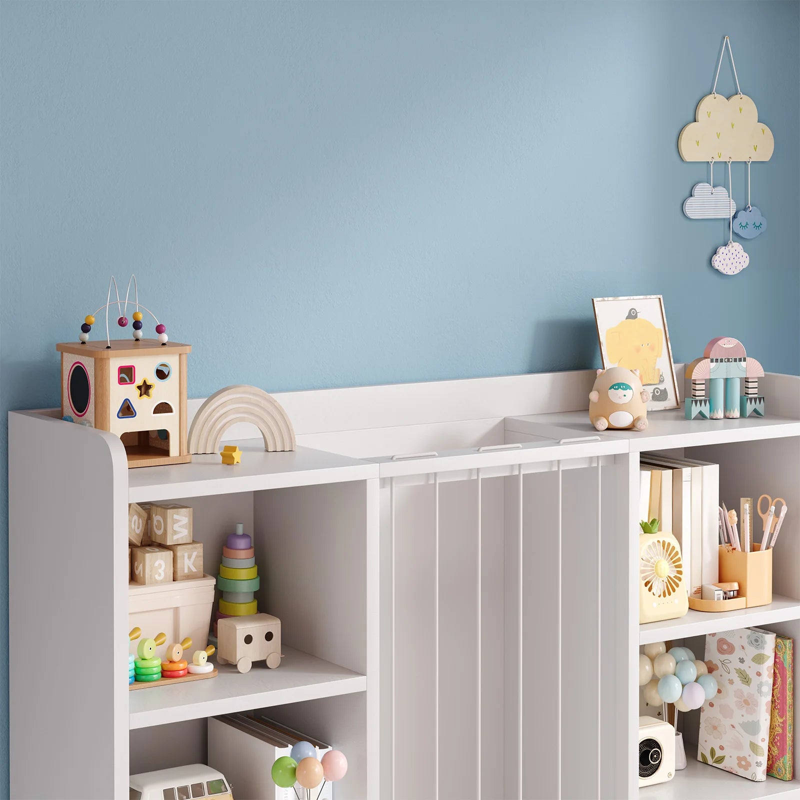 Plush Toy Organizers with 8 Storage Cubbies for Kids Rooms