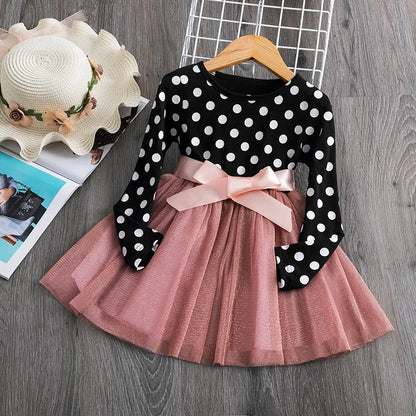 French Style Cotton Blend Dress For Kids Girls
