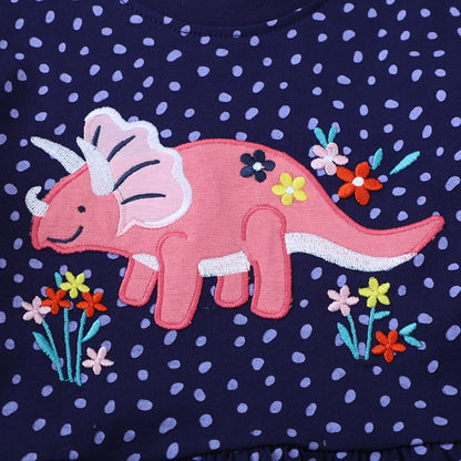 Kids Girls Cartoon Embroidered Summer Dresses childrensterritory