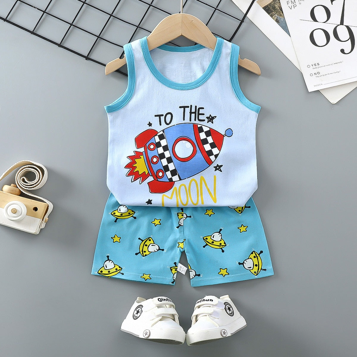 2PCS Cotton T-Shirts and Shorts Set for Toddler Boys Girls childrensterritory