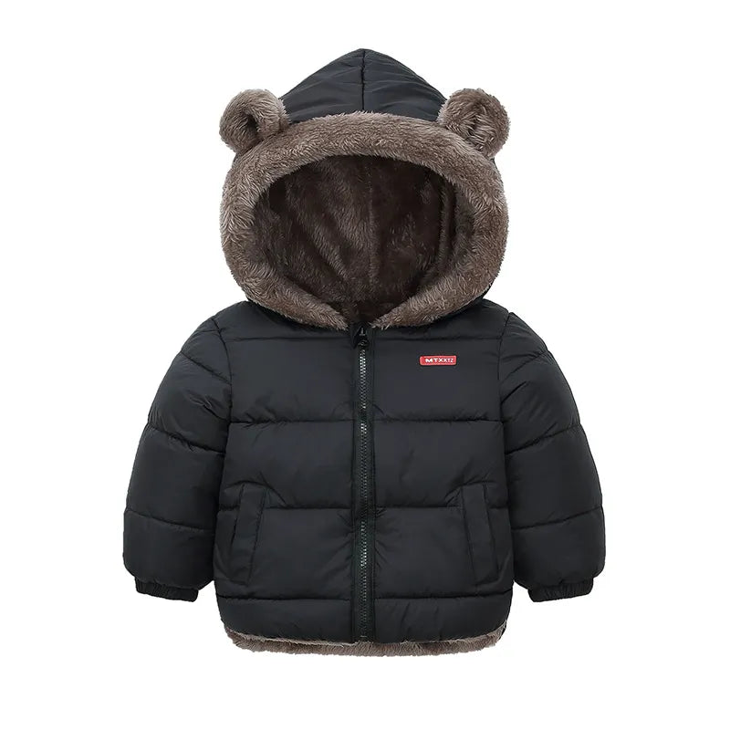 Thick Fleece Cashmere Padded Warm Hooded Jackets for Kids childrensterritory