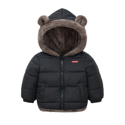 Thick Fleece Cashmere Padded Warm Hooded Jackets for Kids childrensterritory