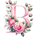 Self-Adhesive Pink Flower Letter Art Wall Decals childrensterritory