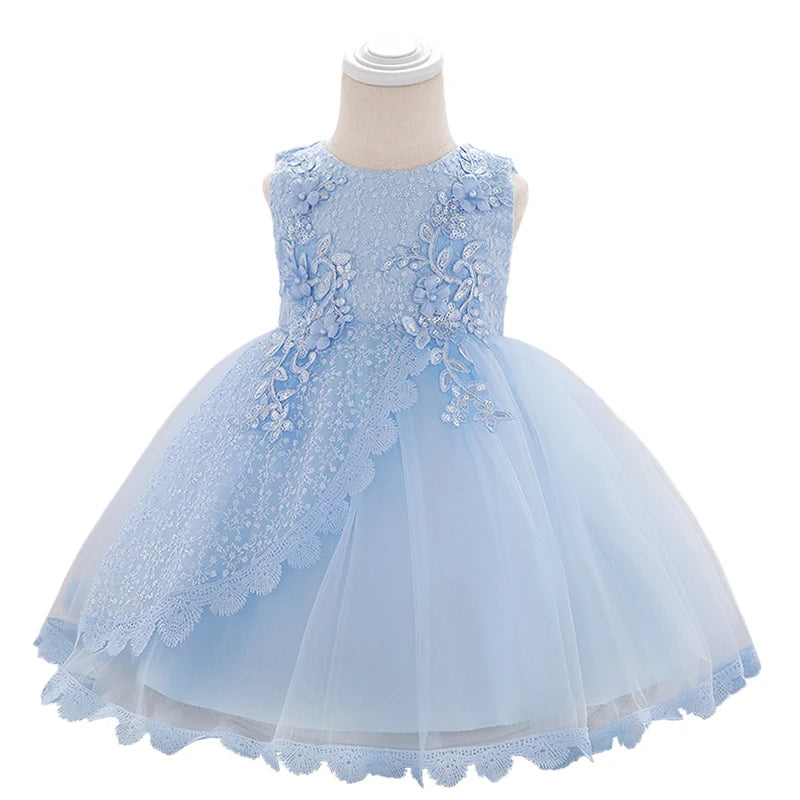 Baby Girl Lace Embroidered Formal Occasion Gowns