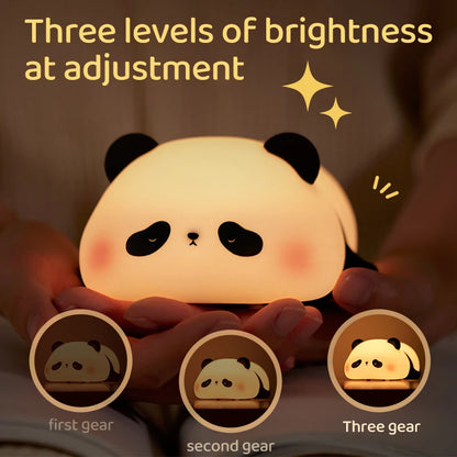 Rechargeable Cute Silicone Panda LED Night Light for Bedroom childrensterritory