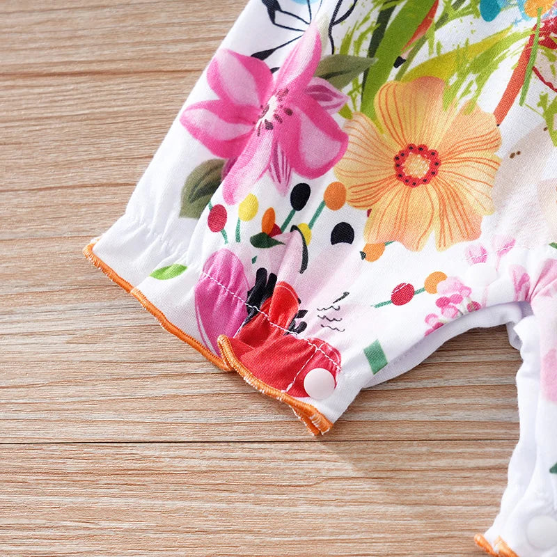 Cartoon Elf Deer Print Soft Cotton Baby Summer Romper childrensterritory