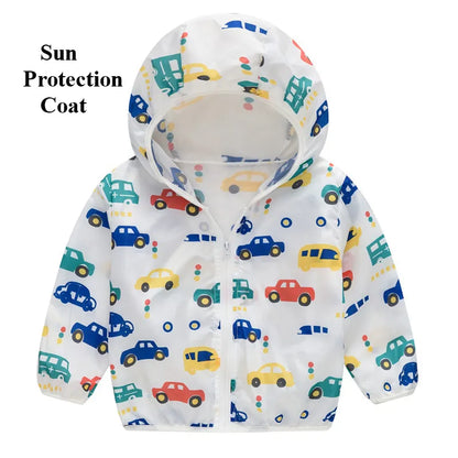 Toddler Girl Boy Hooded Sunscreen Outwear/Jacket childrensterritory