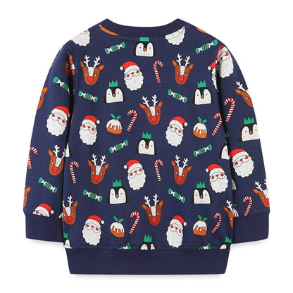 Kids Santa Claus Print Christmas Sweatshirts