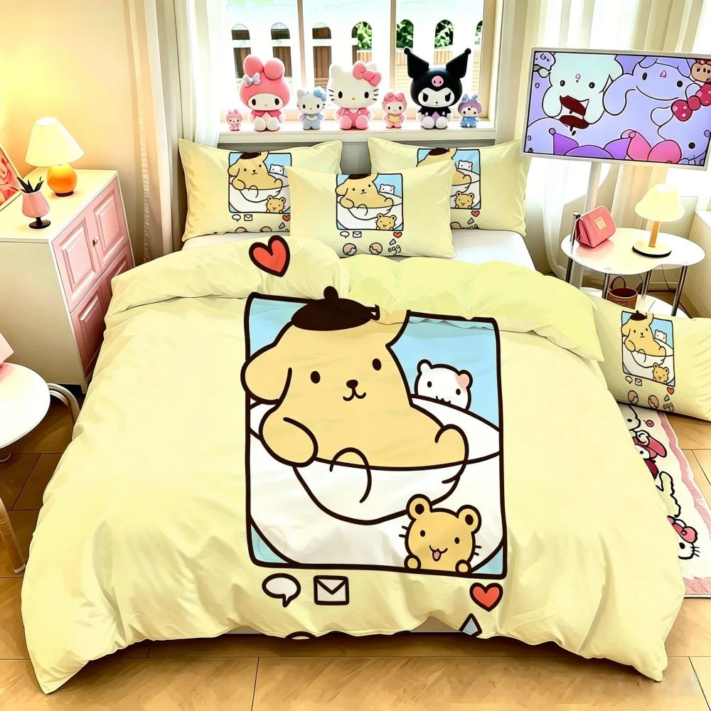 Cartoon Animation Design Duvet Cover Bedding Set for Kids Room
