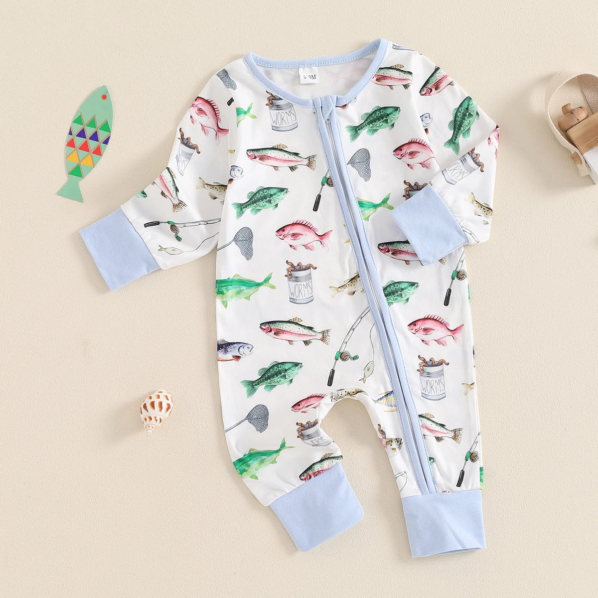 Baby Long Sleeve Printed Rompers for Spring