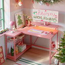 Corner Computer Desk with Reversible Storage Shelves childrensterritory