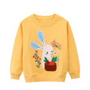 Kids Girls Rabbits Appliques Cotton Sweatshirts childrensterritory