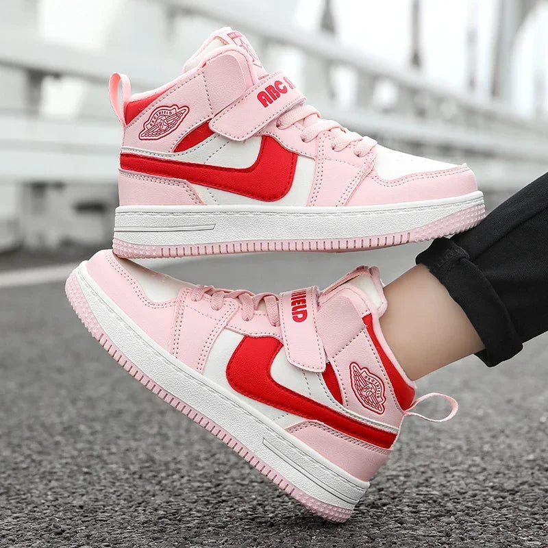 Warm Plush High-Top Kids Sports Sneakers