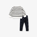 Girls Cartoon Striped Pullover and Legging Set for Autumn childrensterritory