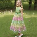 3D Butterfly Design Kids Girls Mesh Bow Long Princess Dress childrensterritory