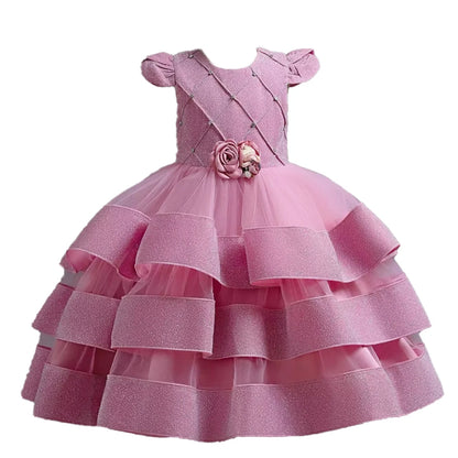 Kids Girls Elegant Tutu Flower Princess Party Dresses childrensterritory
