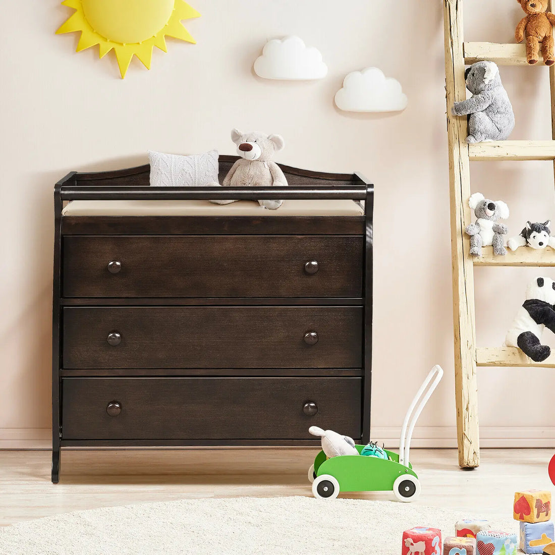 Baby/Infant  3 Drawer Diaper Changing Table w/ Safety Belt