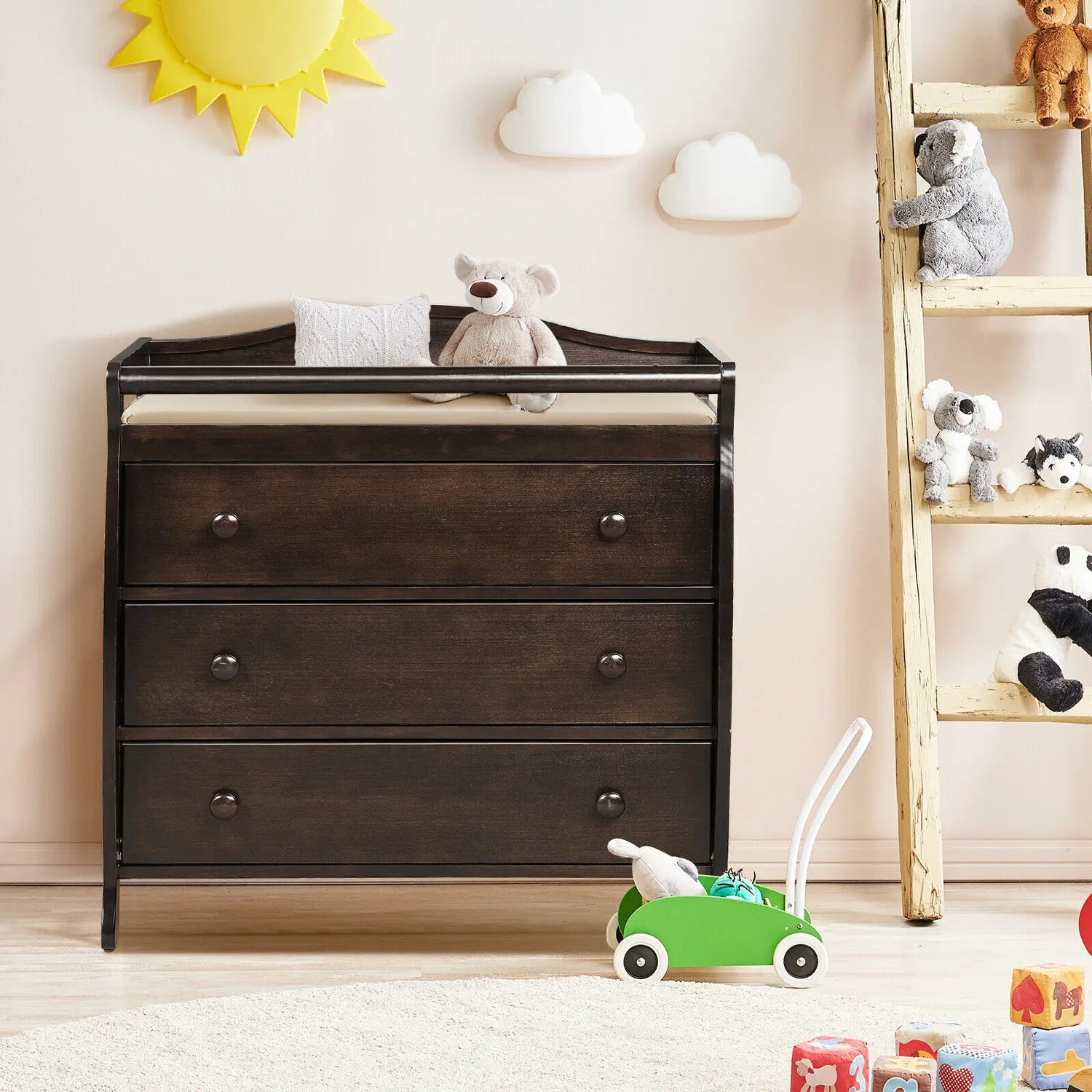 Baby/Infant  3 Drawer Diaper Changing Table w/ Safety Belt