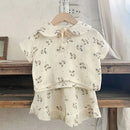 Baby Girls Korean Style Printed Summer Cotton Clothes Set childrensterritory
