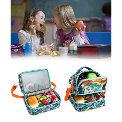 Waterproof Kids Dinosaur Unicorn Insulated Lunch Bag childrensterritory