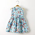 Little Girls Elegant Floral Animal Print Cotton Dresses childrensterritory