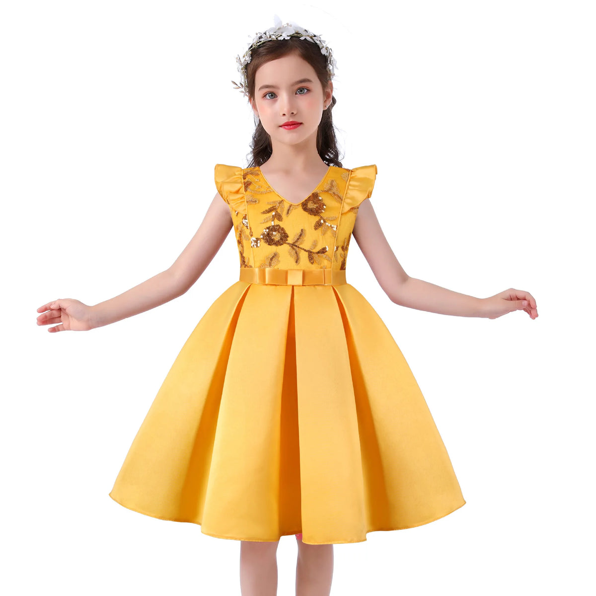 Beading Flower Design Wedding Party Tutu Dresses for Girls childrensterritory