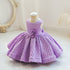 Baby Girl Plaid Flower Bowknot Sleeveless Evening Party Outfit childrensterritory