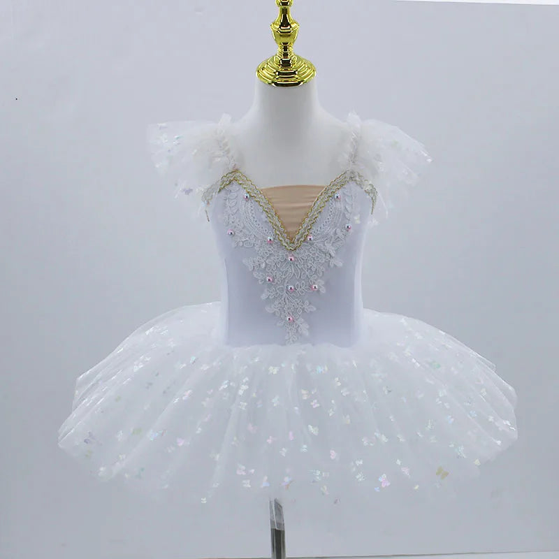 Modern Sequined Flower Tutu Ballet Dresses For Girls