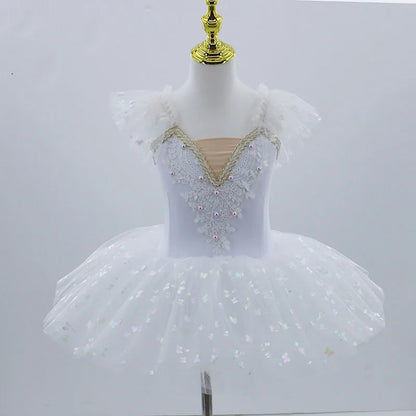 Modern Sequined Flower Tutu Ballet Dresses For Girls childrensterritory