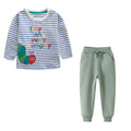 Kids Cartoon Animals and Letter Print 2 Piece Suit Sets childrensterritory