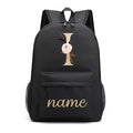 Canvas High School Backpack with Custom Letter Name