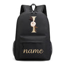 Canvas High School Backpack with Custom Letter Name