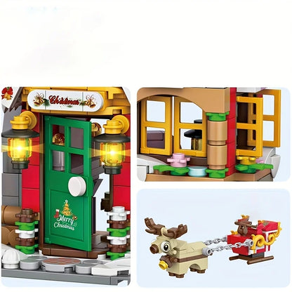Mini Christmas House Building Blocks Toys Gift for Kids
