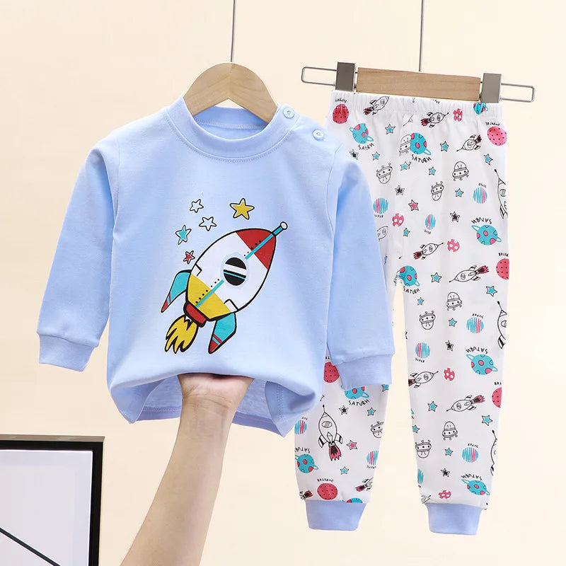 Kids Cartoon Print Autumn Casual Clothing Set childrensterritory