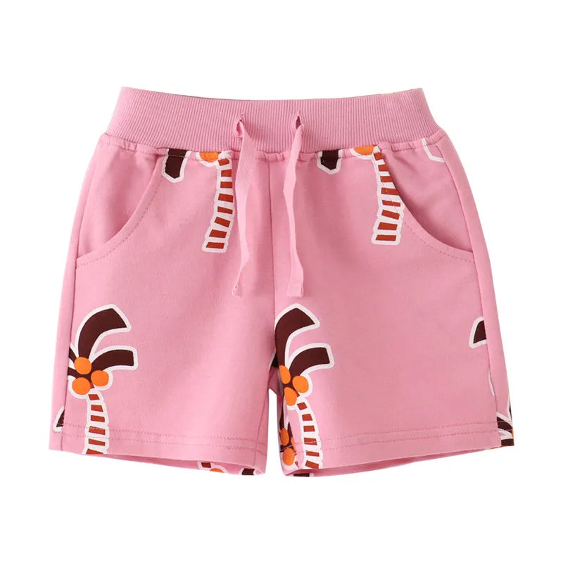 Kids Boys Jungle Theme Print Cotton Short Pants for Summer
